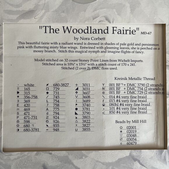 Mirabilia Nora Corbett cross stitch patterns Woodland Fairy HTF - Picture 4 of 4